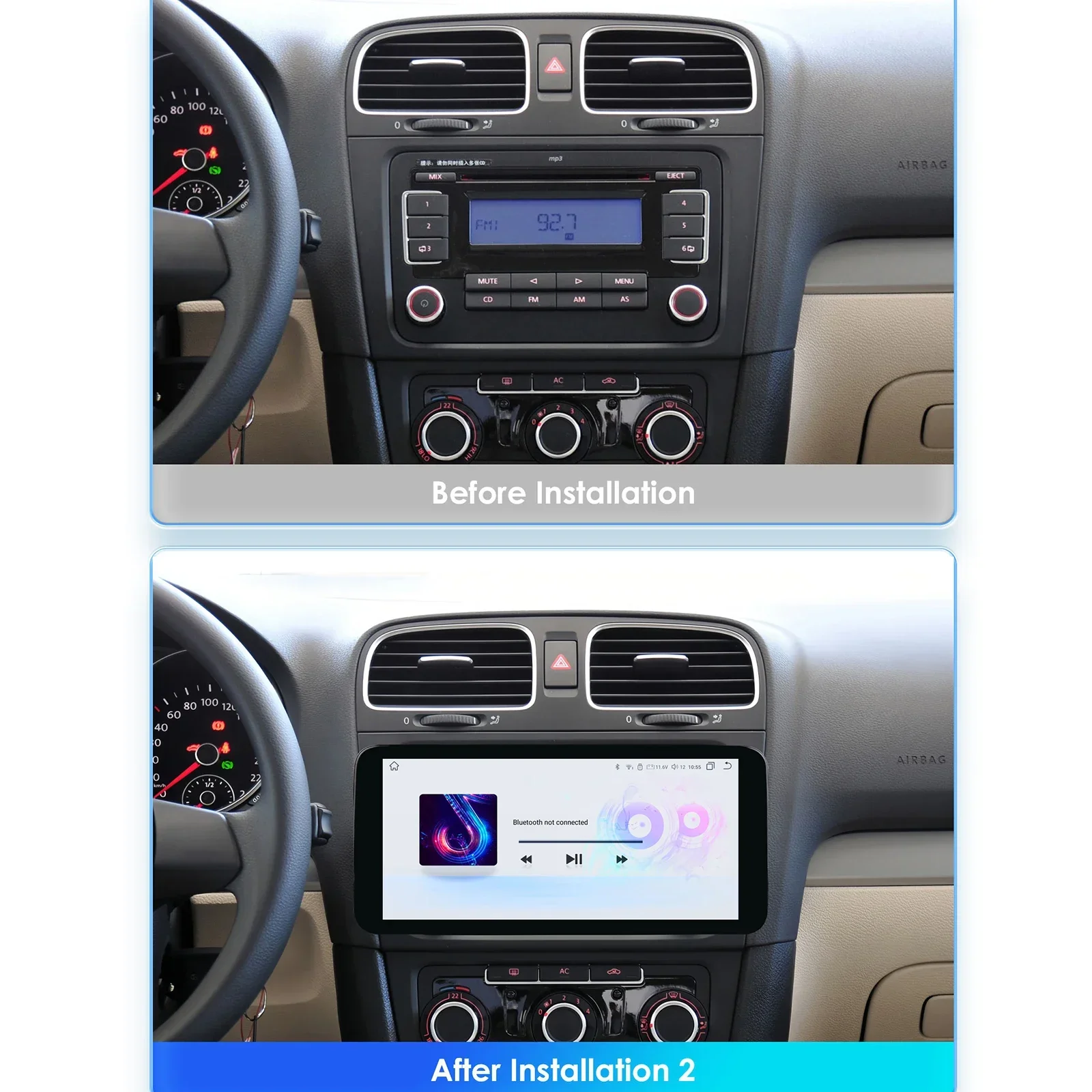 10.33 2Din Carplay Android Car Radio for Volkswagen Golf 5 6 Polo Passat B6 B7 CC Skoda Jetta Multimedia Car Intelligent Systems