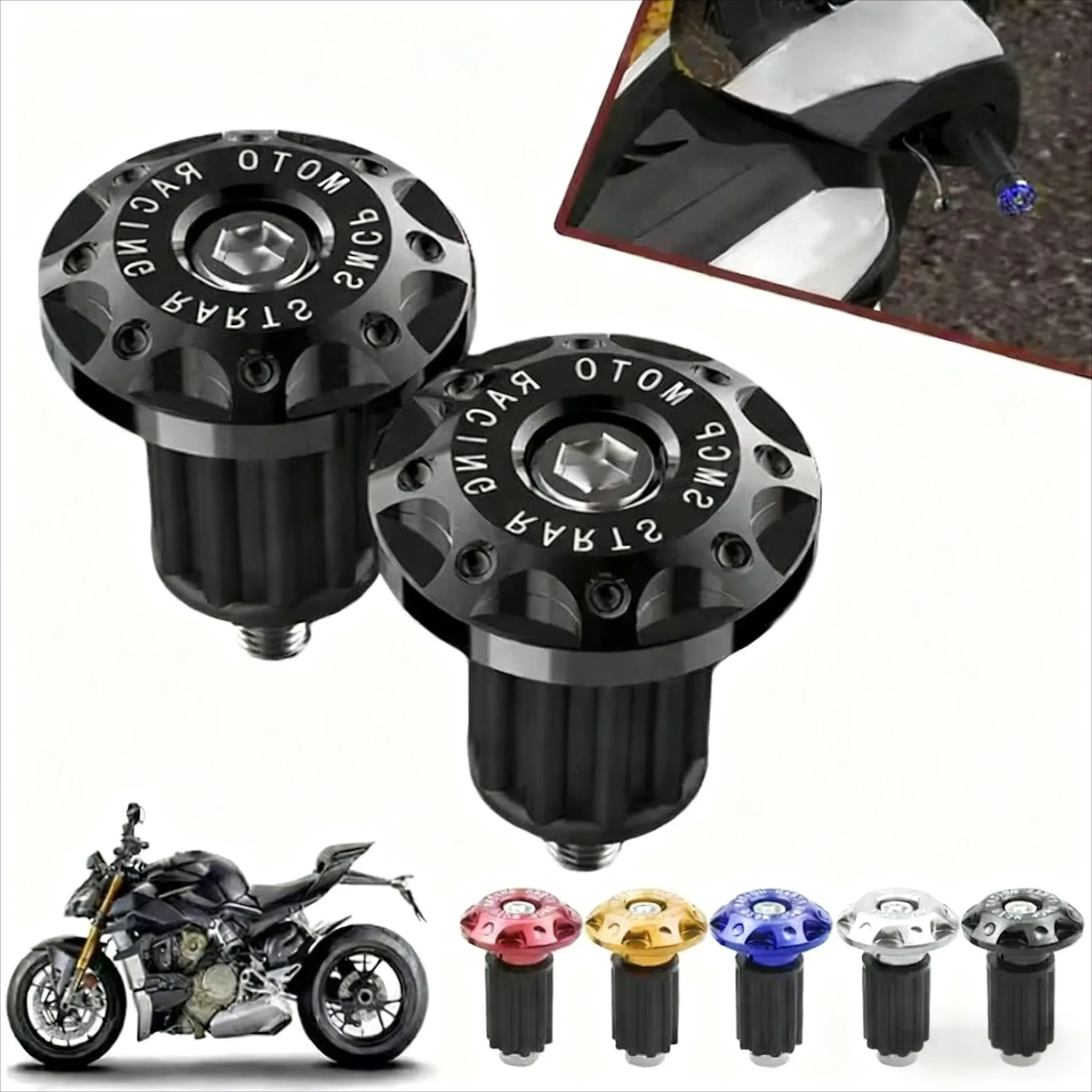 2 pçs motocicleta lidar com barra termina apertos moto cnc metal guiador contrapeso plug slider motor bicicleta apertos da bicicleta da sujeira acessórios