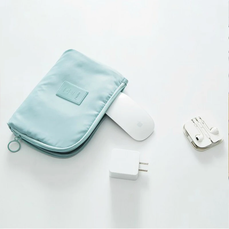 random 1pc Waterproof Electronic Cable Storage Bag Portable Travel Digital Organizer USB Data Line Charger Plug Multi-purpose