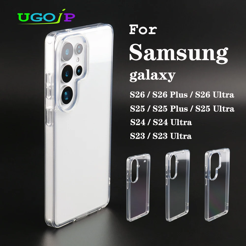 

UGOjP Case For Samsung Galaxy S26 Ultra S25 Ultra S24 S23 Ultra S26 S25 Plus Clear Phone Case Transparent Protective Back Cover