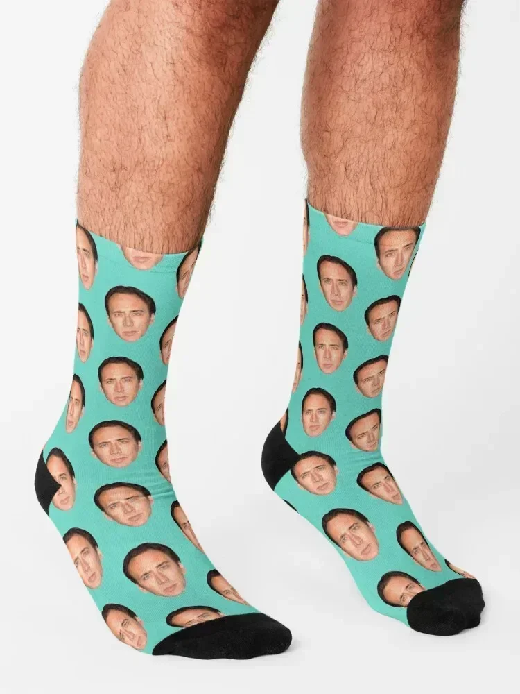 Nicolas Cage Head Socks designer brand christmas gifts heated Running Socks Woman Men's