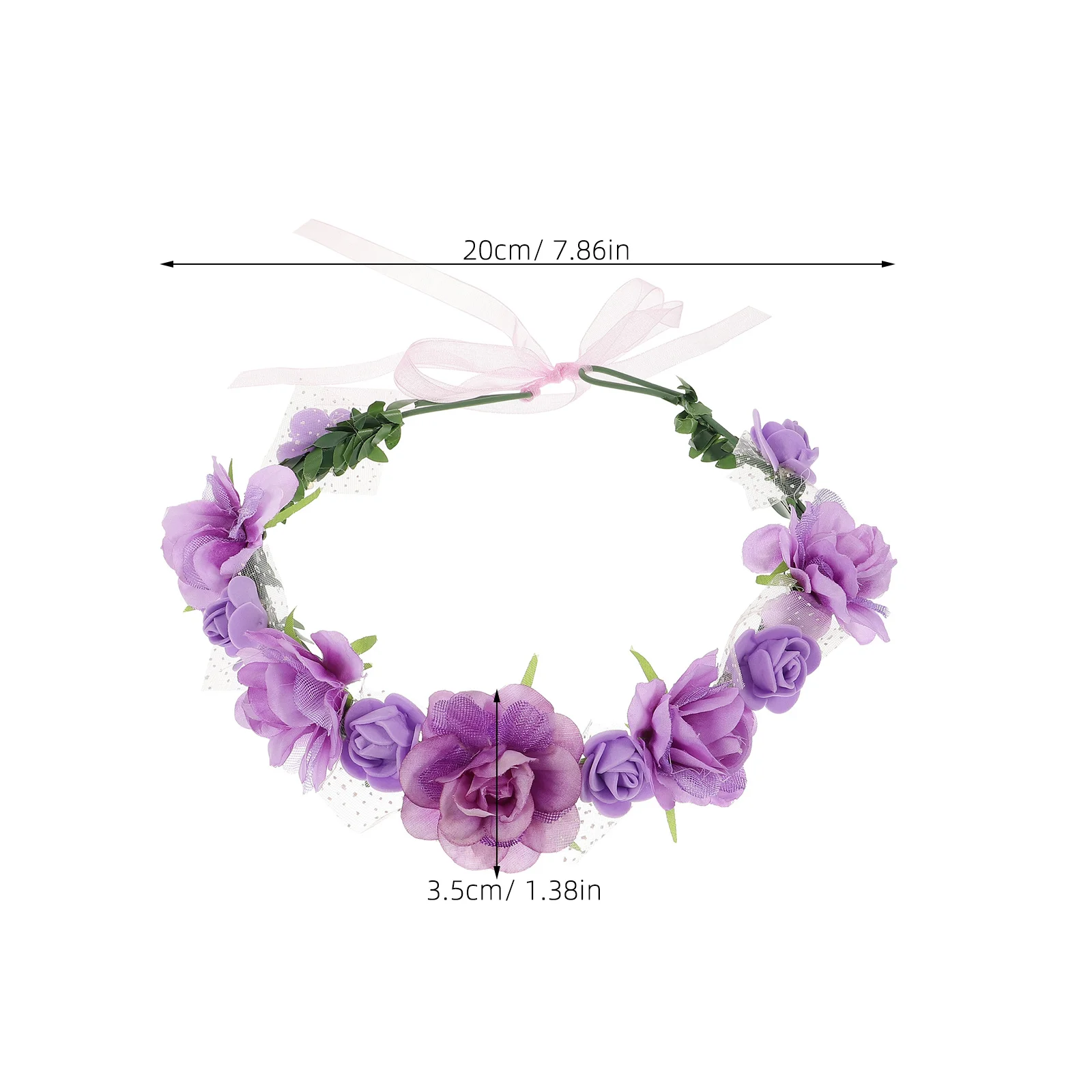 

Floral Headband Wedding Flower Hairband Adjustable Crown Bridal Wreath Headwear Garland Accessories Sweet Elegant Design Natural