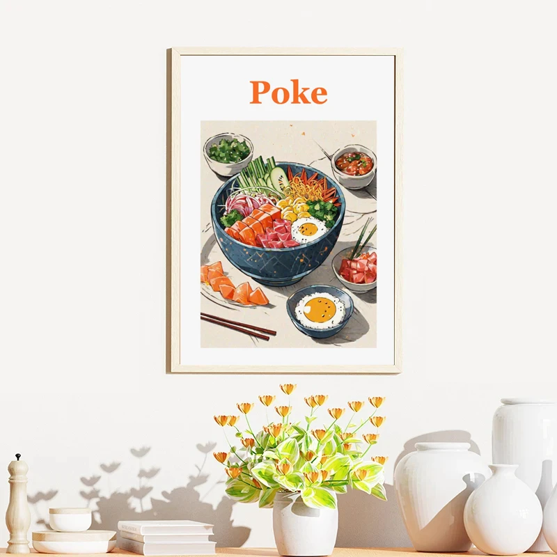 Delicious Food Dessert Collection Yakitori Affiche Fondue Ramen Poster Canvas Painting Wall Pictures Kitchen Restaurant Decor