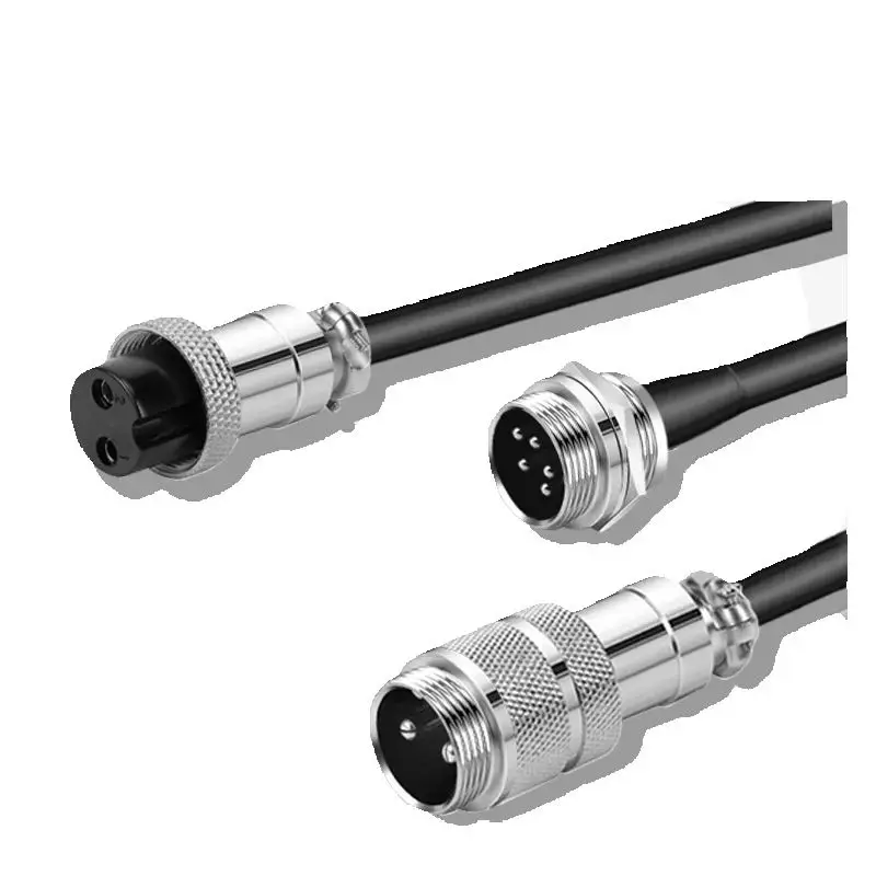 

Aviation plug with wire connector single and double male and female pair gx16-6 core 6p 20cm 1m wire