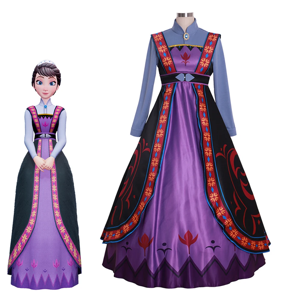 Anime Cosplay Anna Mother Costume Women Vintage Gorgeous Patchwork Pattern Queen Fancy Dress Halloween Medieval Iduna Ball Gown