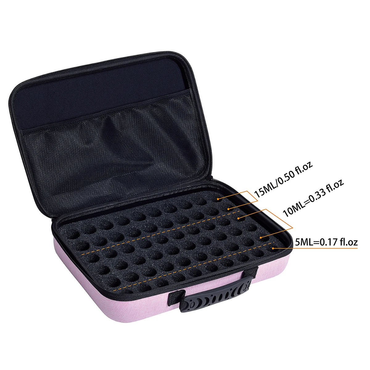 60 Slots Essential Oil Storage Case, Essential Oils Carrying Case With Detachable Sponge Holds 20 bottles 15 ml (0.5 fl.oz) 30 b