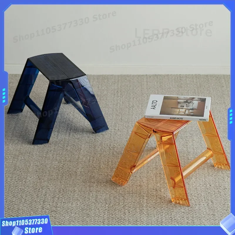 Nordic Folding Step Ladder Rack Multi Functional Indoor Shelf Three Step Herringbone Design Household Storage Stand For Home
