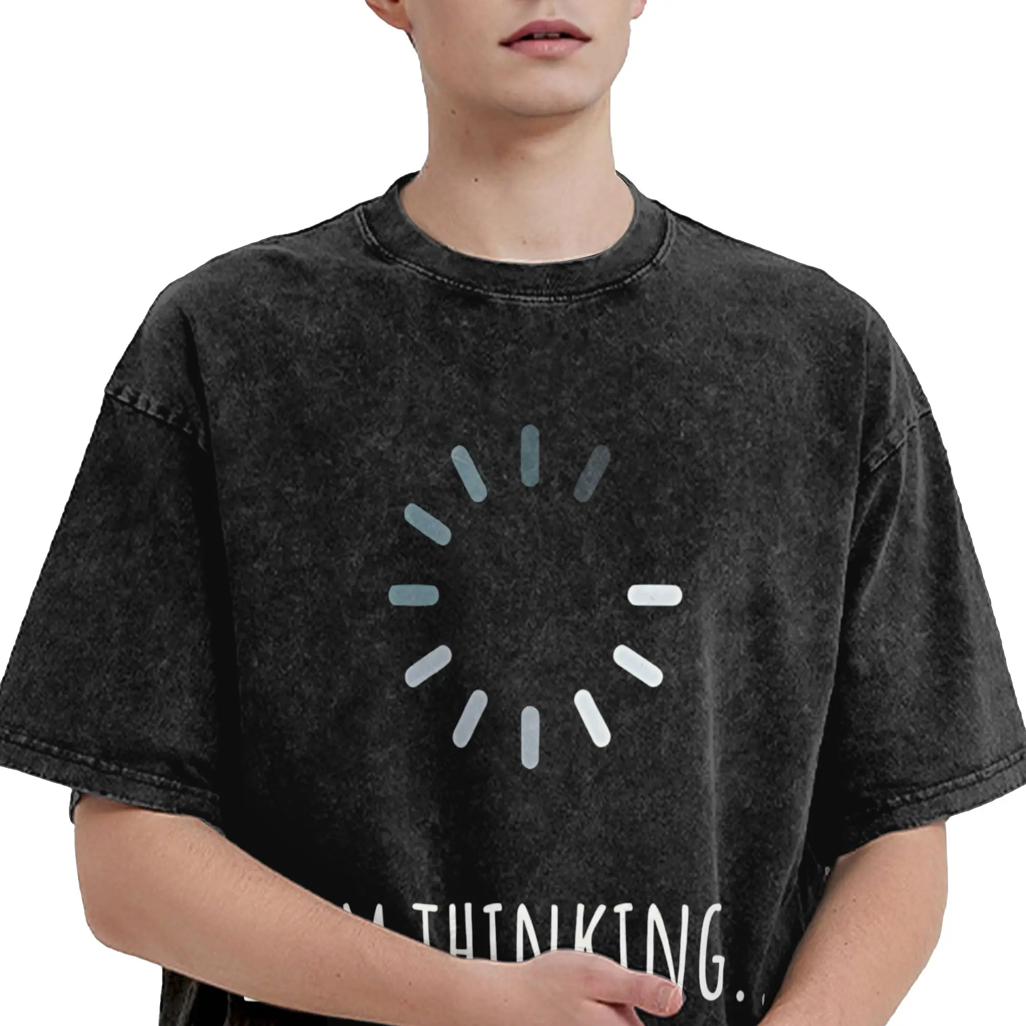 I Am Thinking Fun Design  Washed T Shirts Streetwear Hip Hop Vintage T-Shirt  Tees Men Women Short Sleeve Oversize