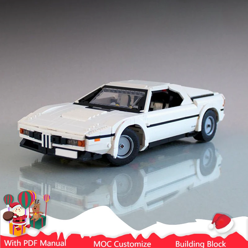 Hot 1264 PCS Moc White Racing Supercar Model Sets Building Blocks Customized Model Assembly Bricks Adults Kids Christmas Gift