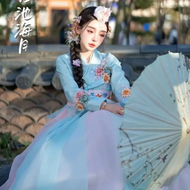 Yanji Hanfu Top New Korean Ancient Style Photo Princess Hanbok Costume Hanfu Fashion Dress coaplay custume