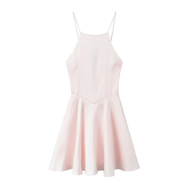 Summer 2024 Women's Faion ort Silk Satin Dr Strapl Gown Ele Sle No Sve Neline Other Material 00%