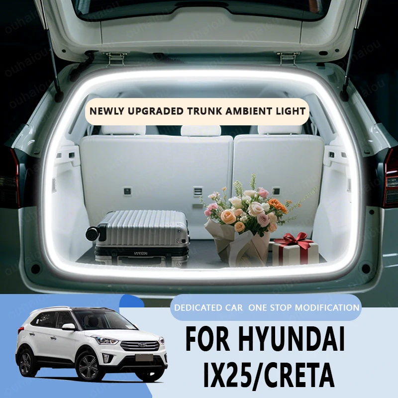 

For Hyundai IX25 Creta Palisade trunk light modification light Atmosphere lights White warm white Rear Trunk LED Light Bar