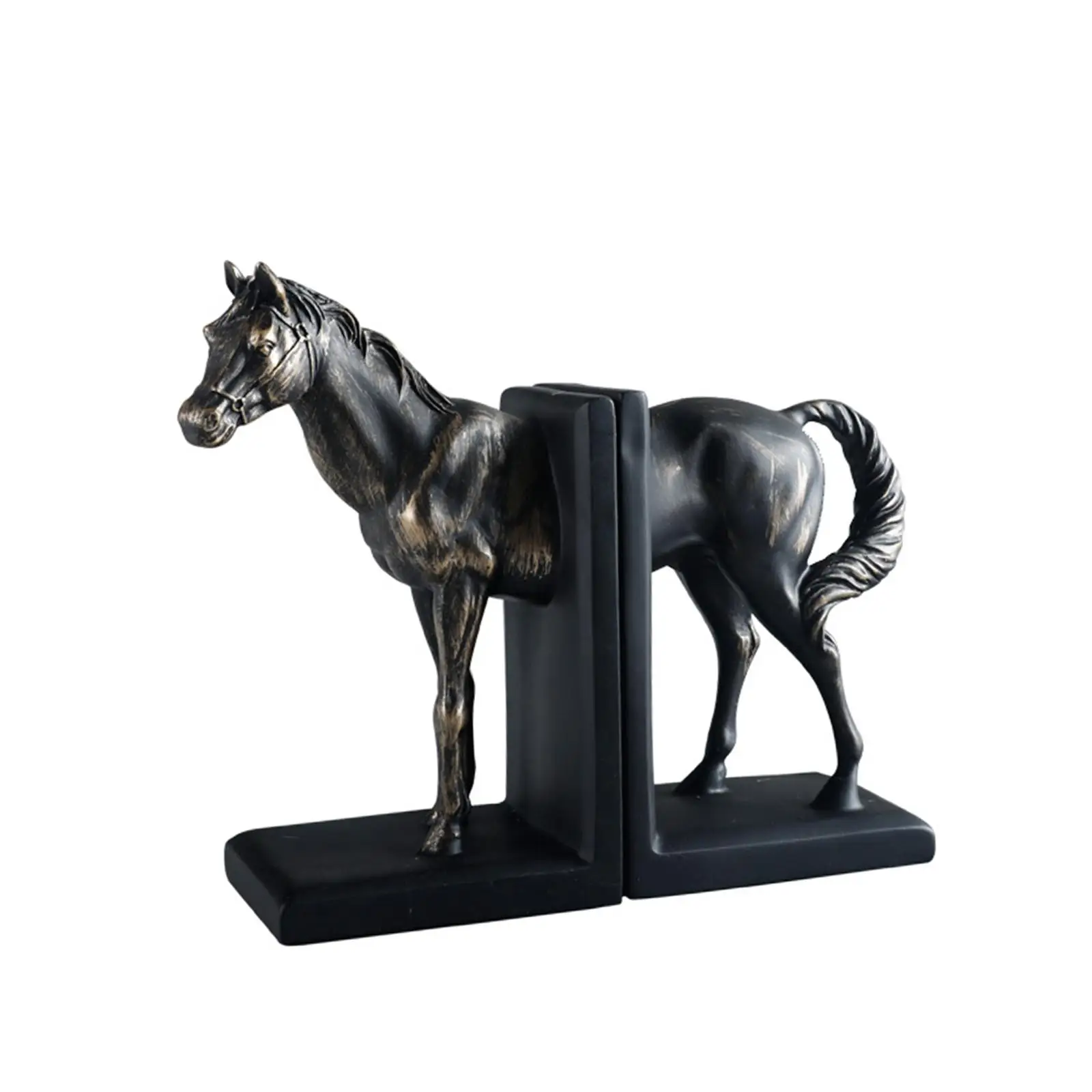 Horse Sculptures Resin Sturdy Home Decoration Easy Carrying Bookends Book