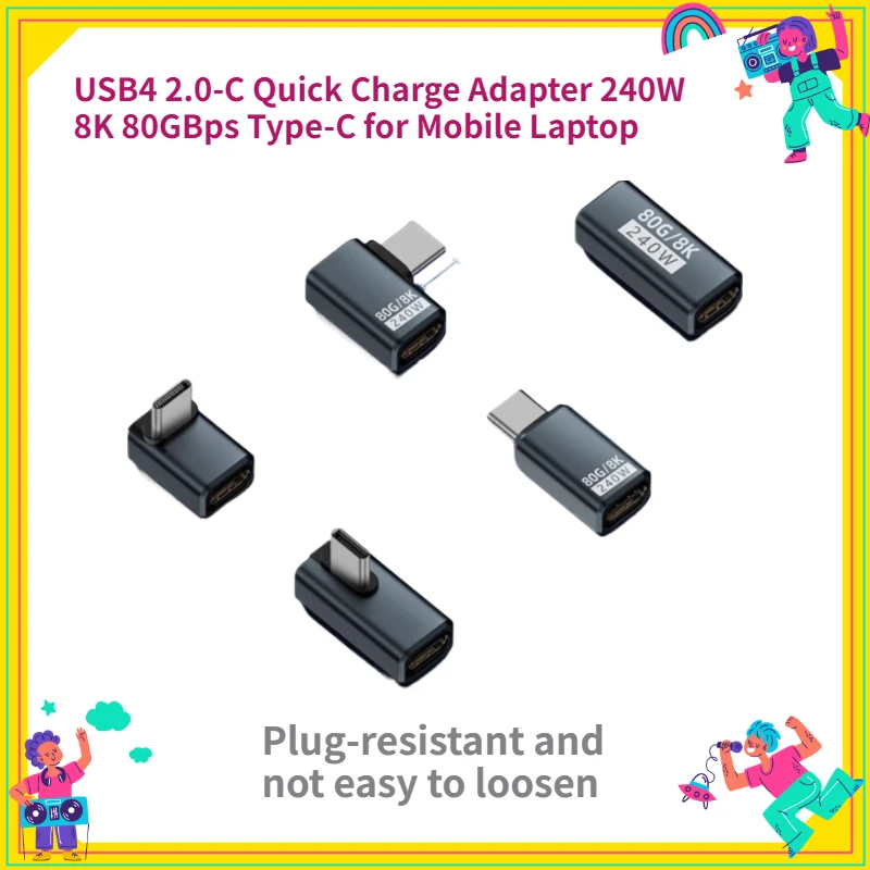 

1PCS USB4 2.0-C Quick Charge Adapter 240W 8K 80GBps Type-C for Mobile Laptop - Mobile Laptop Charging Adapter Usb Connector