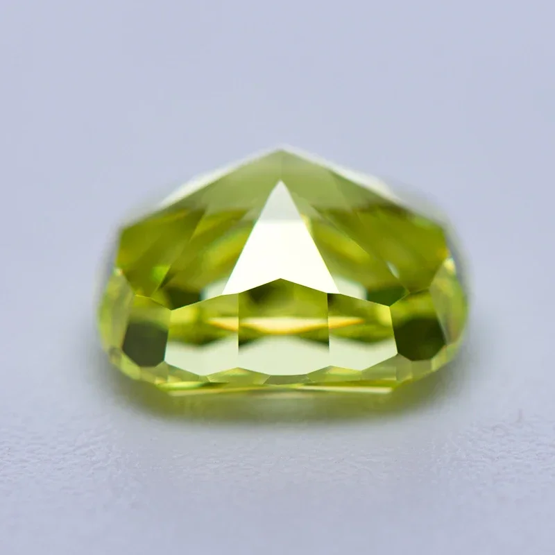 Cubic Zirconia Crushed Ice Cut No Certificate Cushion Shape Apple Green Color Charms Beads for Diy Top Jewelry Making Materials