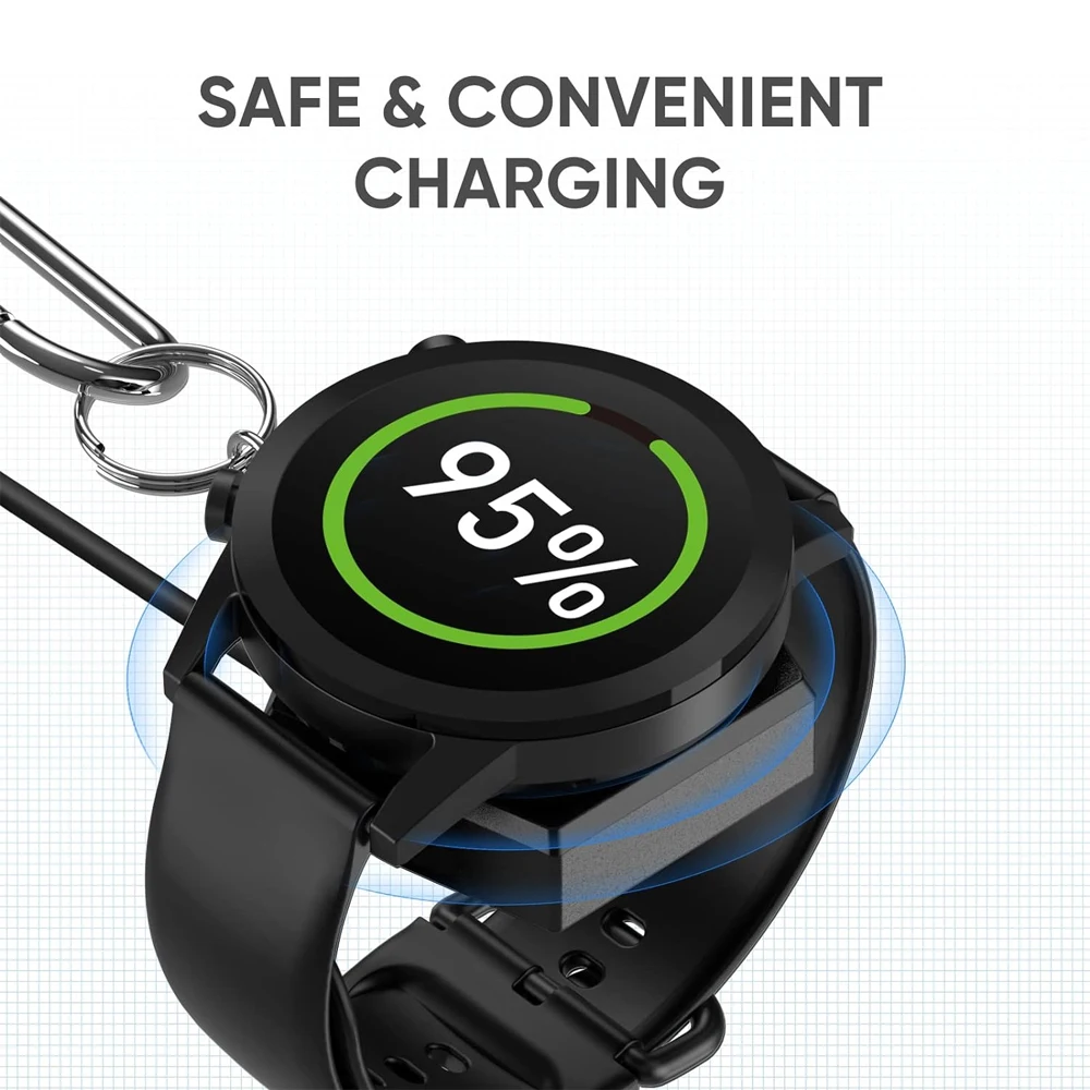 Portable Charger for Samsung Galaxy Watch 6/6 Classic/5/5 Pro/Active 2/Watch4/3 Magnetic Keychain Wireless Charger USB C & Micro