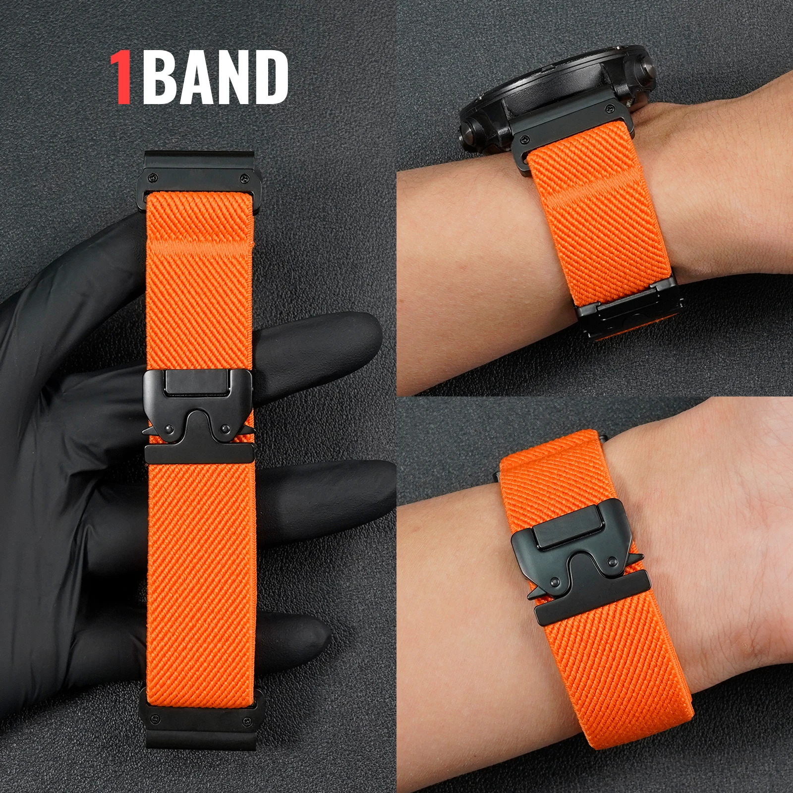 Ремешок для часов BUSKOZ с быстрым съемом для Fenix 8 7 6 5 43 мм 47 мм 51 мм, эластичный, дышащий, влагостойкий, с металлической пряжкой, фитнес-браслет