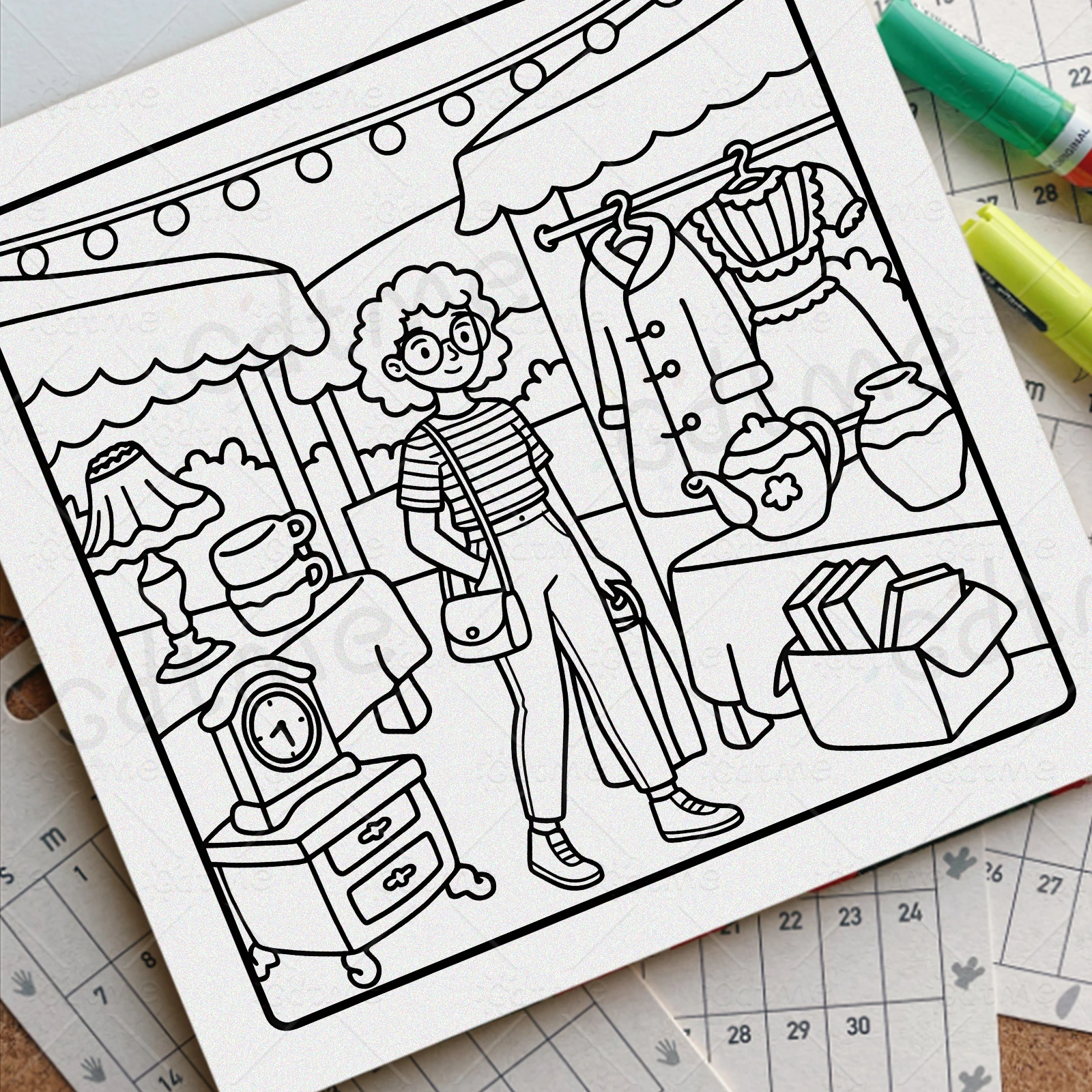 GIRL IN PARIS Bold-easy Patterns Coloring Book for Adults Cute Drawing Book Perfect Gift for Party and Birthday ﻿ image 4