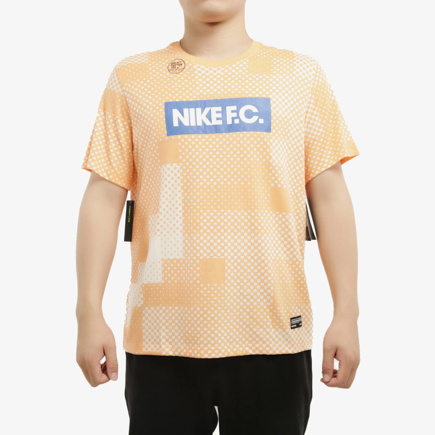 Nike genuine comfortable men's round neck pullover football sports print short sleeved shirt AV5314-838