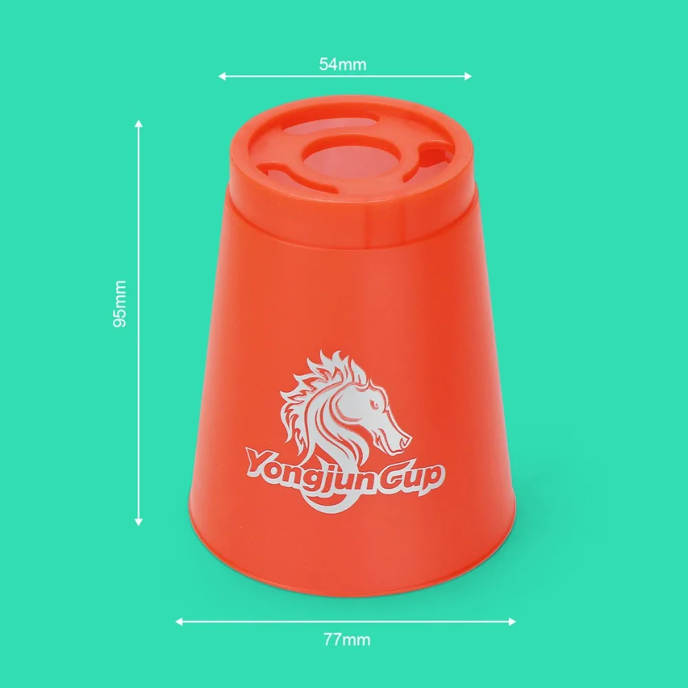 12 ピース/セットカップクイックスタックカップ折りたたみカップカラフルなスポーツスタッキングカッププラスチック教育スポーツフライングレーシングカップ