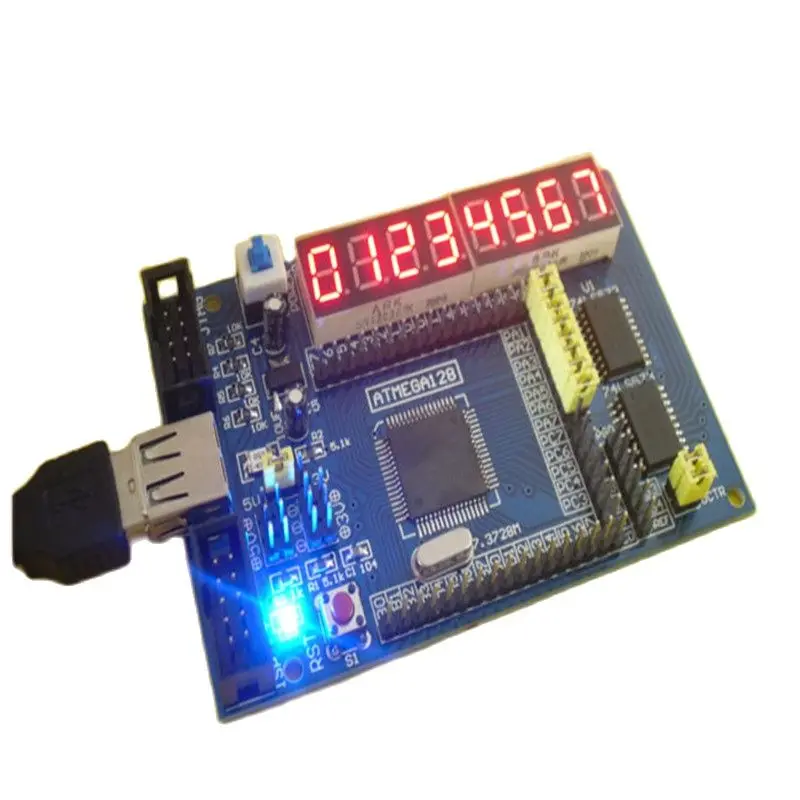 ATMEGA128 development board ATMEGA128 minimum system board AVR core board with digital tube display