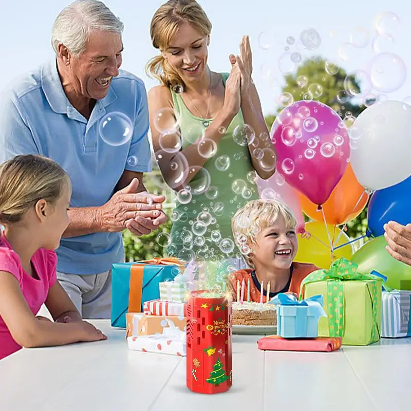 Kids Automatic Bubble Machine Electric Light Up Bubble Maker 12Holes Bubble Machine Battery Powered Portable Funny Bubble Blower