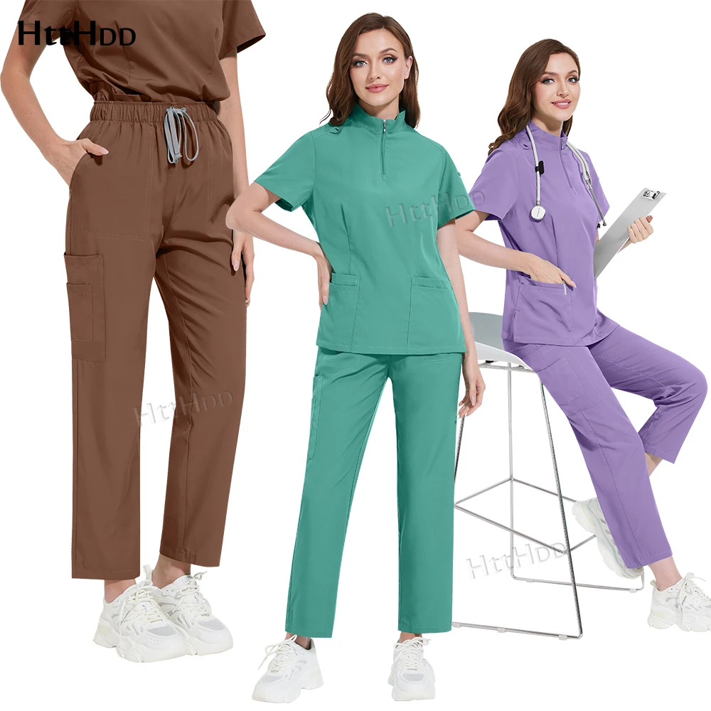 

Hot Sales Surgical Uniforms Woman Medical Accessories Doctor Nurse Work Wear Healthcare Lab Scrubs Sets Fashion Hospital Uniform