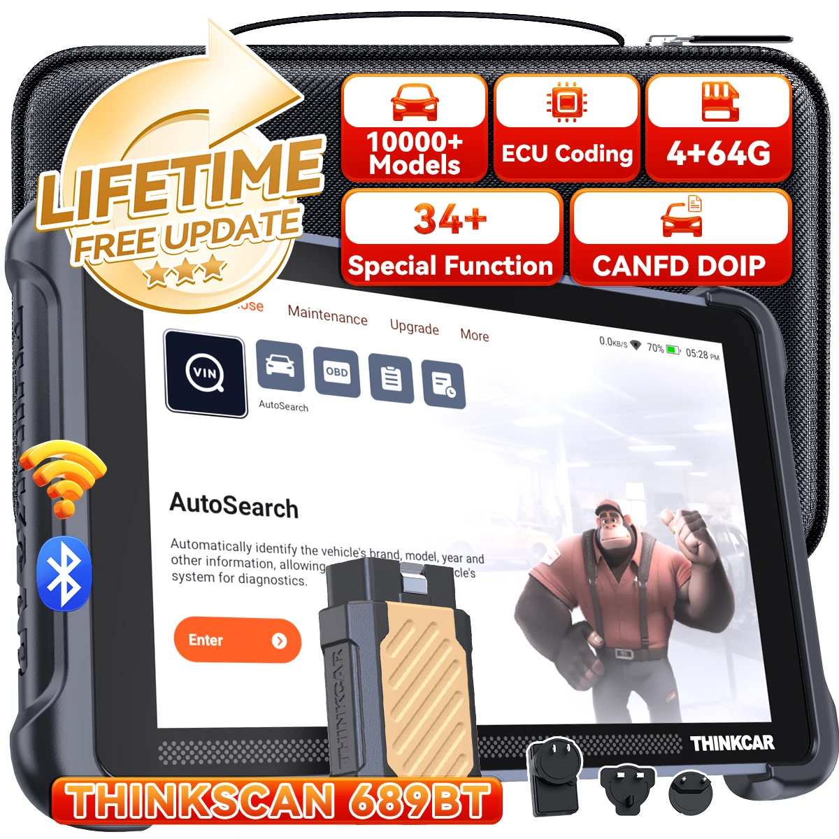 Image of Globale Version THINKSCAN 689BT OBD2 Scanner Alle-System-Diagnose ECU-Codierung Bidirektionales CAN FD DOIP Lebenslange Kostenlose Updates