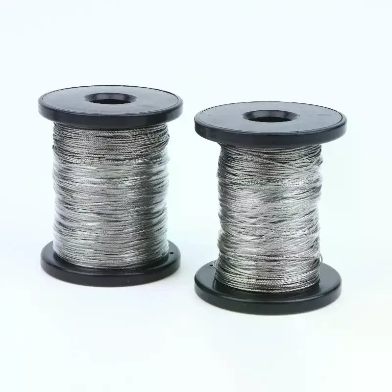 1 Set 30/50/100 Meters 304 Stainless Steel Wire Rope 7x7 Strand Core With 20/50 Aluminum Crimps For Outdoor Clotheslines Use