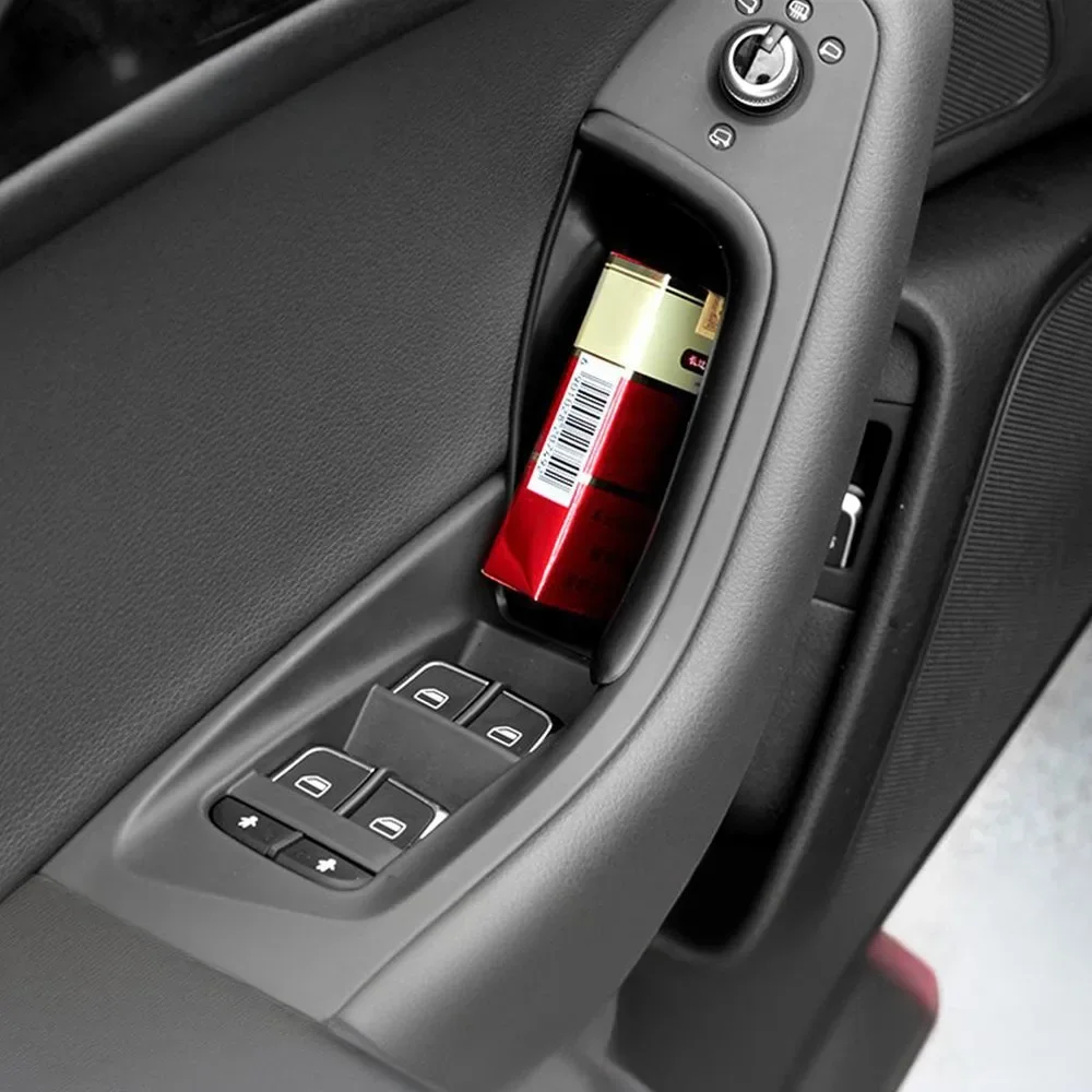 Car Door Handle Storage Box Organizer Card Phone Holder for Audi A6 C7 2011-2018 S6 4G 2012-2018 Auto Interior Accessories view 5