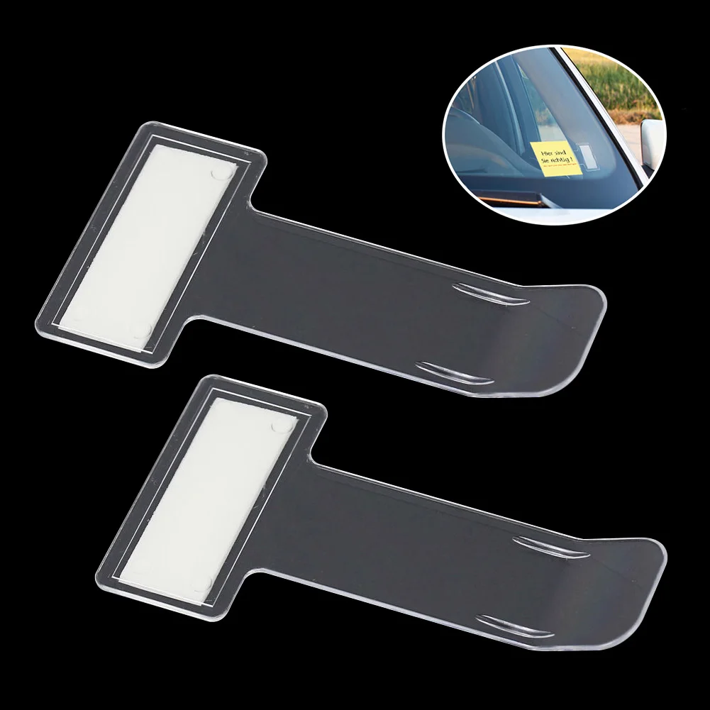 Transparent Car Vehicle Parking Ticket Receipt Permit Auto Fastener Card Bill Holder Clip Windshield Stickers Car Accessories