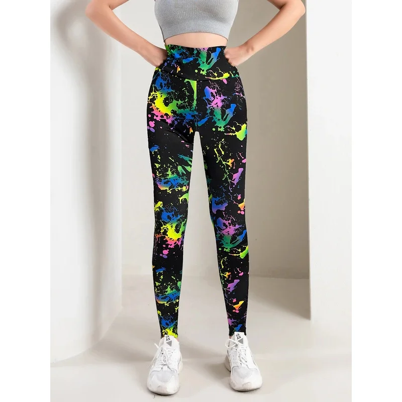 

Новые женские леггинсы, красочные граффити, леггинсы с 3D цифровым принтом, облегающие леггинсы с подтяжкой бедер в Европе и США