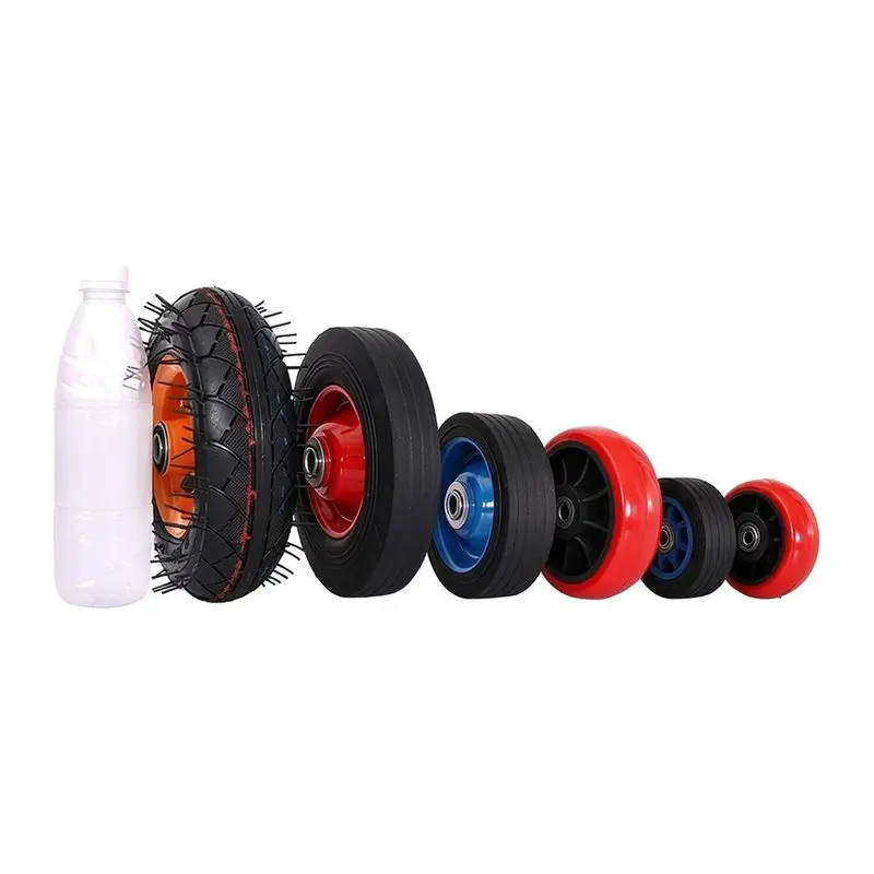Hand-pulled Cart Rubber Wheel Shopping Cart Portable Tie Rod Car Wheel Reel Luggage Trailer Wheel Small Pull Cart Accessories