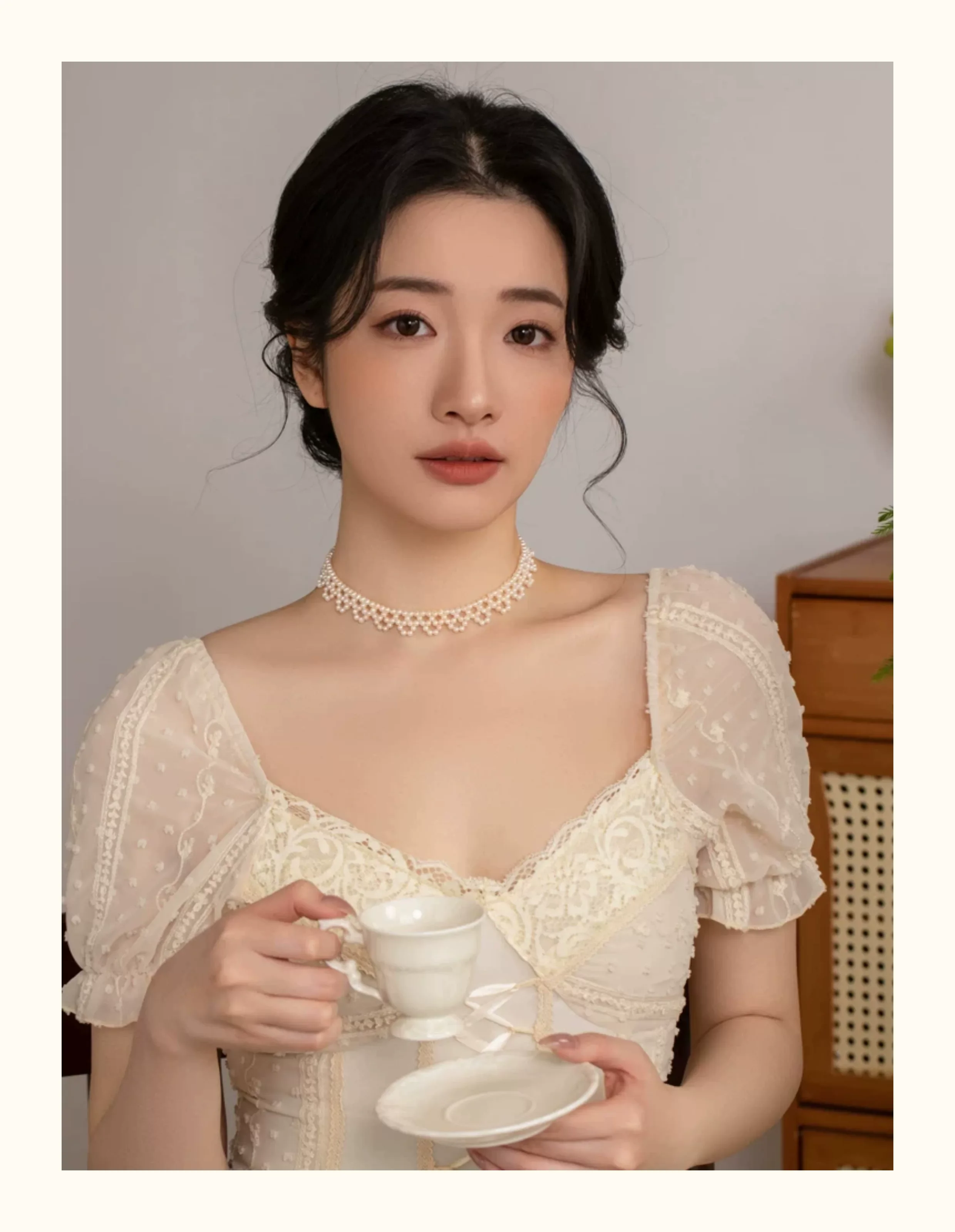 Fine jewelry Natural freshwater pearl choker necklace neck jewelry neck accessory scar cover neck chain bride weddingxl20260700