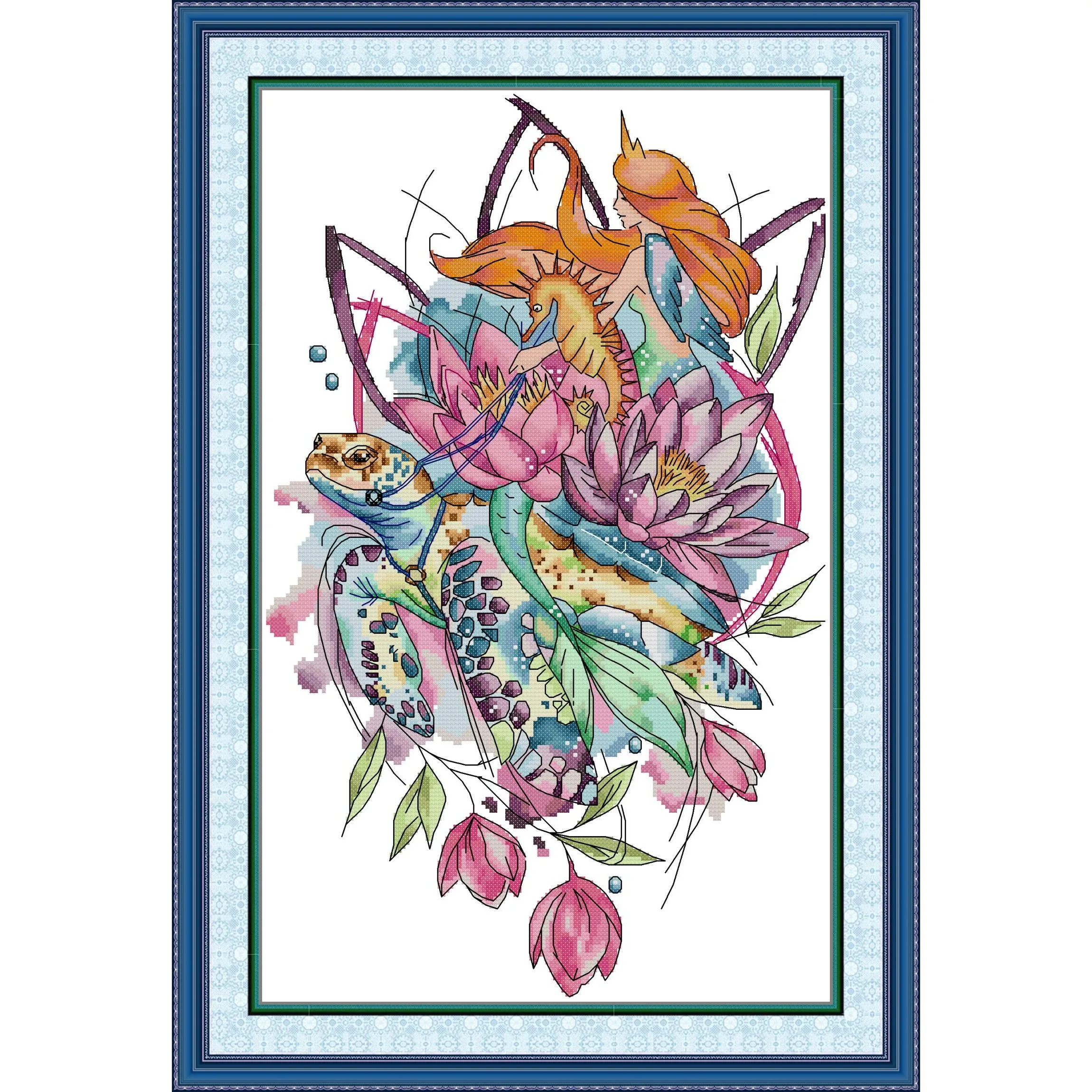 

Soulgift News Набор для вышивки крестом с предварительной печатью, штампованная ткань Аида с нитками DMC, набор для вышивания - Подводная лодка World 1.