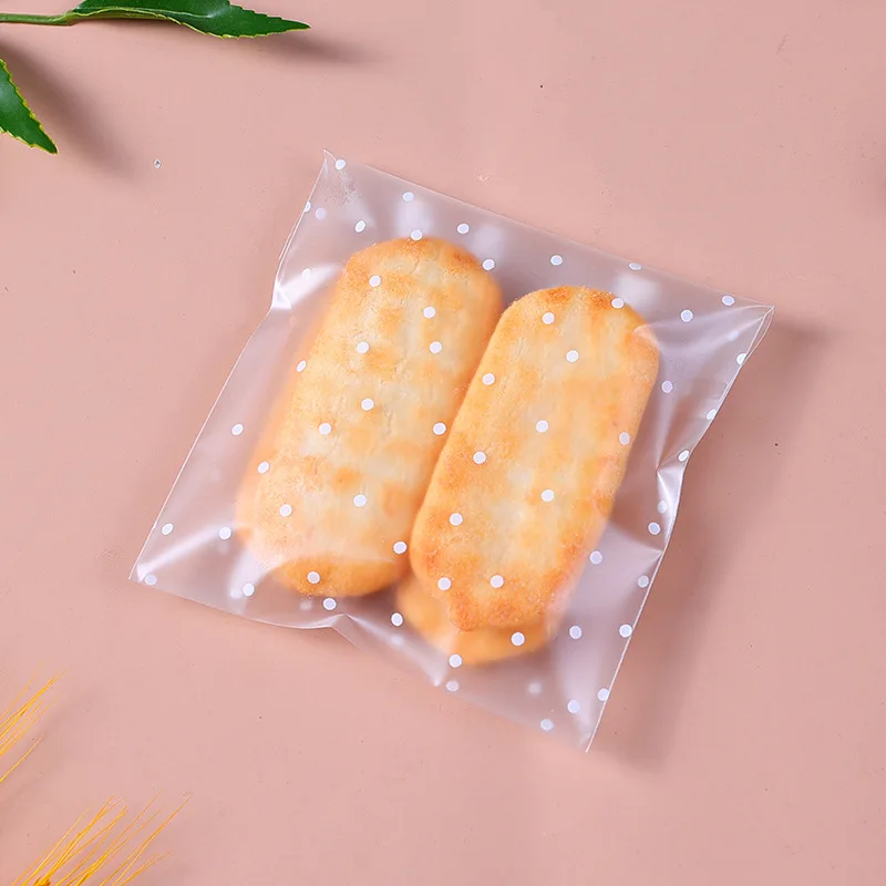 Matte White Polka Dot Self-Adhesive Bags Frosted Dots Cookie Candy Self Seal Bags Small Plastic Packaging Bags For Baking Jewelry Gift 5.5x5.5cm