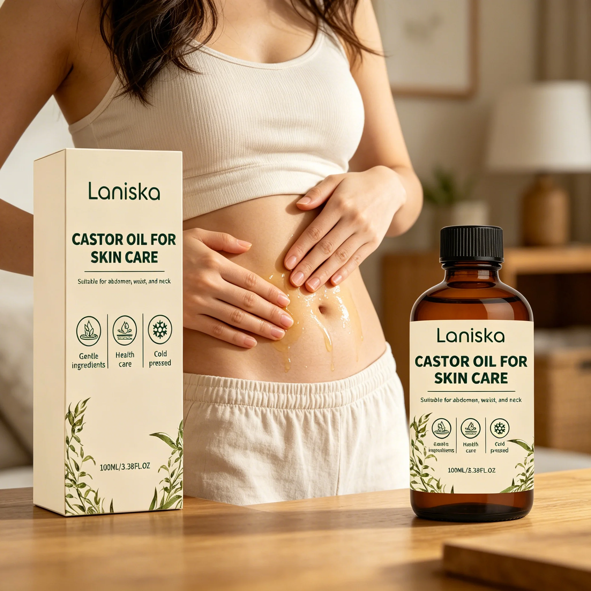 Skin Care Castor Oil Long-Lasting Moisturizing, Fast Absorption, lightweight and Non-Sticky Texture, Available in Many Parts