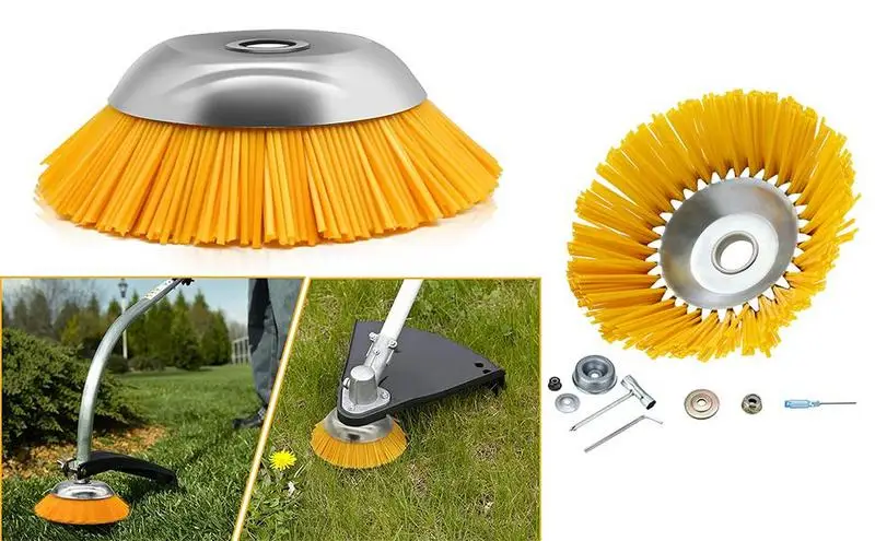 Unbreakable Wired Trimmer Head Blade Garden Weed Brush Lawn Mower Grass Eater Weed Remover Straight Shaft Rotary Weed Brush