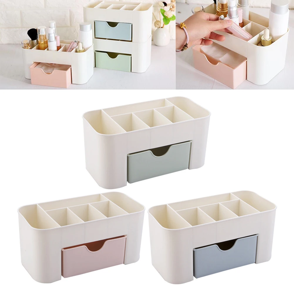 Jewelry Cosmetics Organizer Drawer Style Storage Box Lightweight Ample Space for Office Desktop Dressing Table