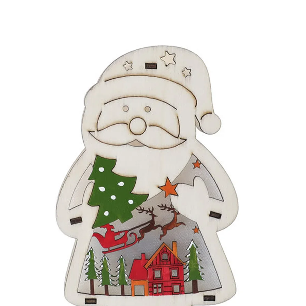 

Wooden Christmas Decoration Light Santa Shape Led Night Lamp For Party Festival Home Decor Xmas Lighting Ornament