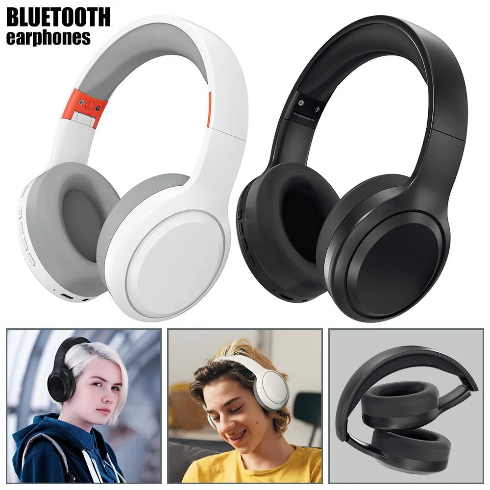 Wireless Bluetooth Headphones Noise Cancelling HIFI Stereo Sound Foldable Over Ear Headsets with Mic for IPhone Huawei XiaoMi