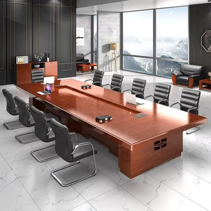 Large Wood Veneer Conference Table