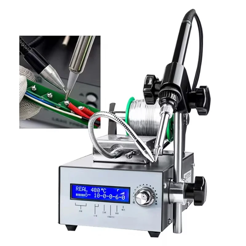 JB 857DW Soldering Station Adjustable Hot Air Gun Helical Wind 580W SMD Rework Station Heating Element 100-240V AC 100-500C