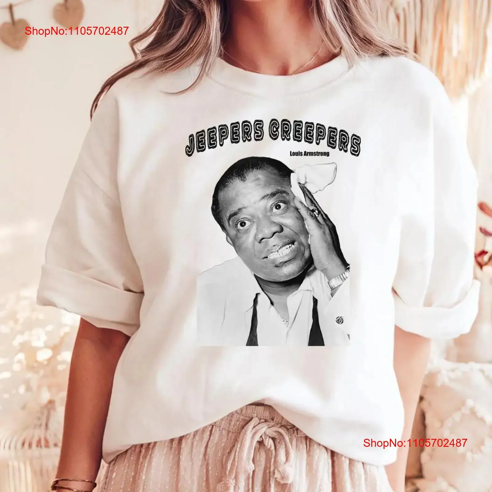 Jeepers Creepers Louis Armstrong T Shirt vintage Washed homme Comfortable Breathable Versatile fashion Soft Stylish Unisex
