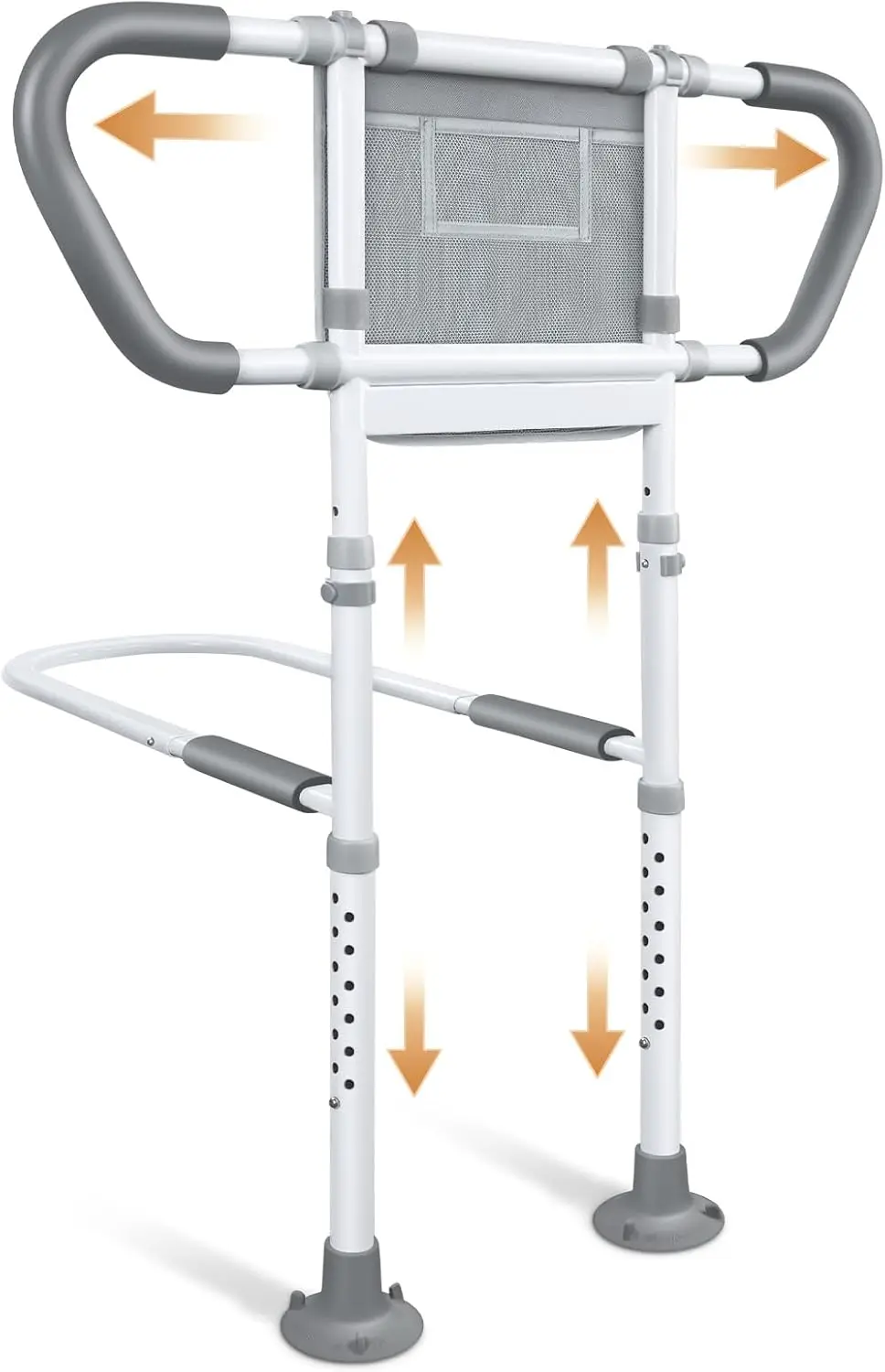 

Adjustable Bed Rails for Elderly Safety with Storage, Non-Slip Handles, Night Light, 400LB Capacity