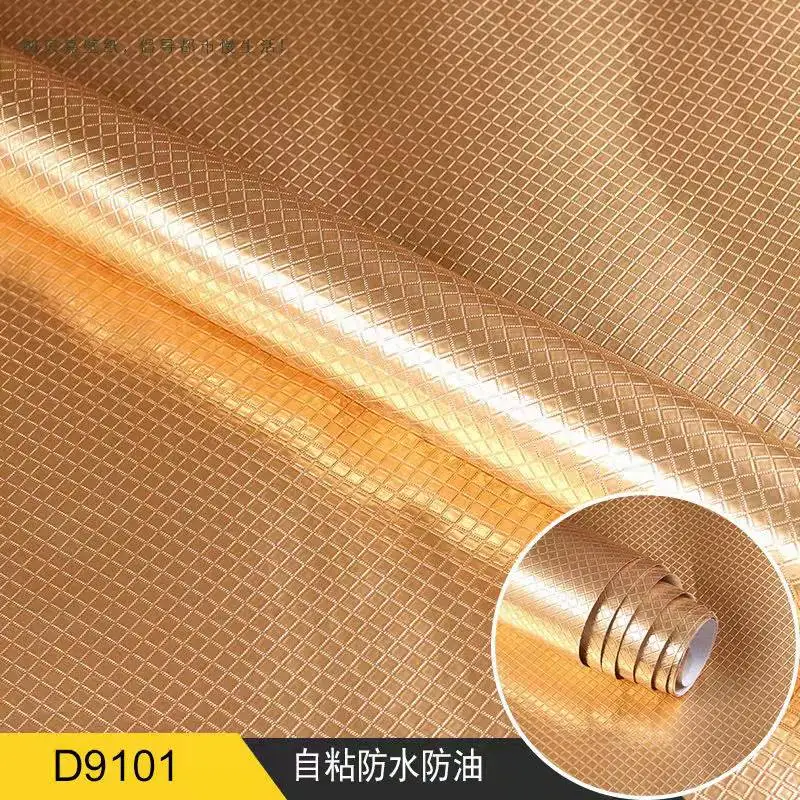 Self Adhesive Wallpaper Decor for Kitchen Stove Anti-fouling High-temperature Aluminum Foil PVC Cabinet Oil-proof Contact Paper