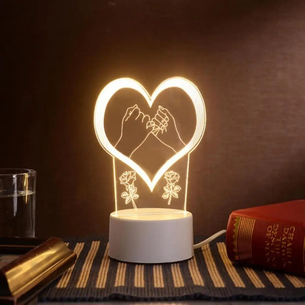 Neue 3D kleine tisch lampe FÜHRTE geschenk licht fernbedienung kreative warme schlafzimmer nacht lampe Custom USB nachtlicht