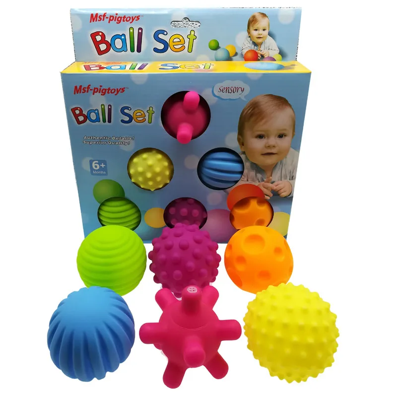 5-6pcs/set Baby Toy Ball Set Develop Baby's Tactile Senses Touch Hand Ball Toys Baby Training Ball Massage Soft