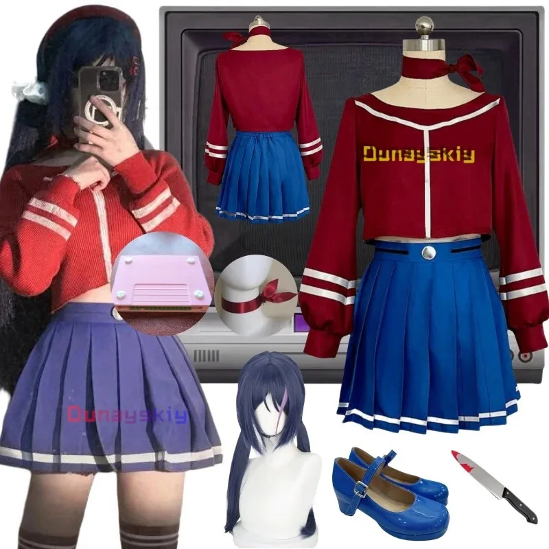 XT8Game Crazy Cosplay disfraz peluca MiSide RolePlay mujeres primaria Yandere traje Halloween espeluznante Mita fiesta SuitXT6@!