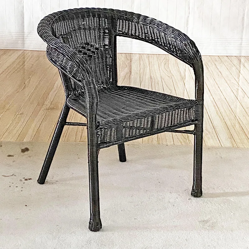 Rotan stoel rotan driedelige set ouderen rugleuning kruk ouderen stoel fauteuil